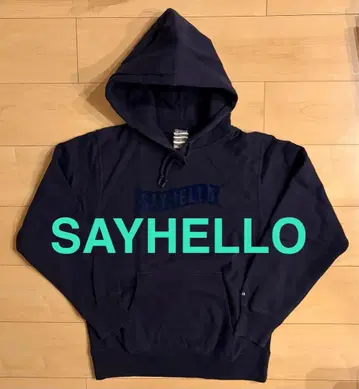 [ S ] SAYHELLO 네이비 로고 후디