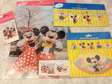 구 미키 페이스 실사 굿즈 클리어 파일 포스트잇 문구 미키 & 미니