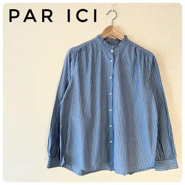 새상품급 PAR ICI 여성 상의 스트라이프 셔츠 긴팔 F 면 100%