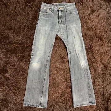 EDWIN 그레이 부츠컷 데님 플레어 와이드 팬츠