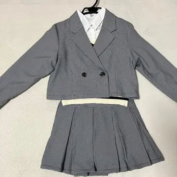 졸업식 하운드투스 체크 패턴 GU 셋업