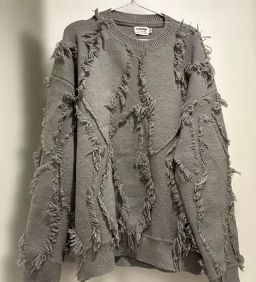 KZOOM MADE 프린지 니트 스웨터 XL 그레이