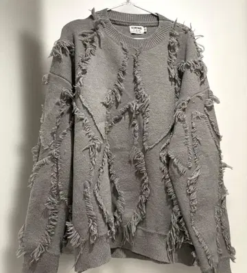 KZOOM MADE 프린지 니트 스웨터 XL 그레이