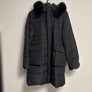 그린 다운 퍼 포함 다운 롱 코트