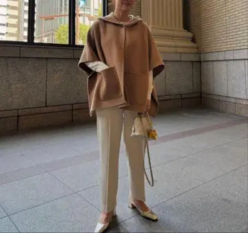 [ OHGA ] 오가 24AW 리버 판초 코트 카멜