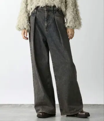 JEANASIS 지나시스 태그 와이드 데님 팬츠