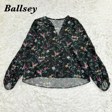[ 새상품급 ] Ballsey 긴팔 풀오버 블라우스 36 블랙 꽃무늬