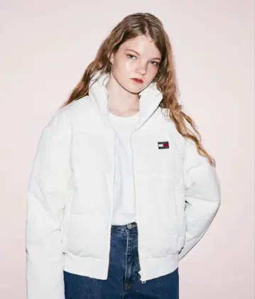 TOMMY 화이트 다운 자켓 S