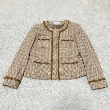 새상품급 매킨토시 철학 트위드 자켓 노카라