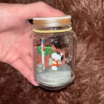 스누피 미니어처 장면 유리 항아리