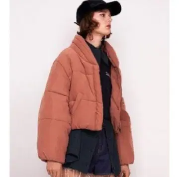 다운 자켓 핑크 숏 기장