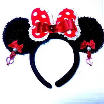 디즈니 리조트 미니 마우스 머리띠 리본 하트 귀찌 단종품