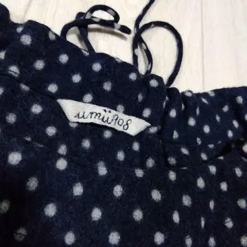 umii908 45rpm 네이비 도트 무늬 원피스