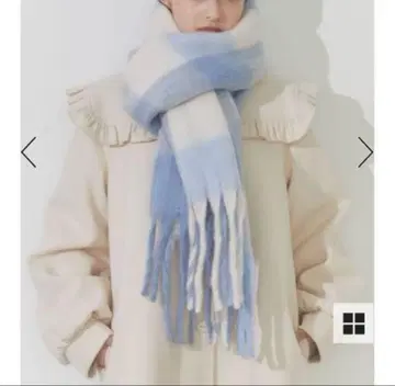 merry jenny fluffy check 프린지 머플러