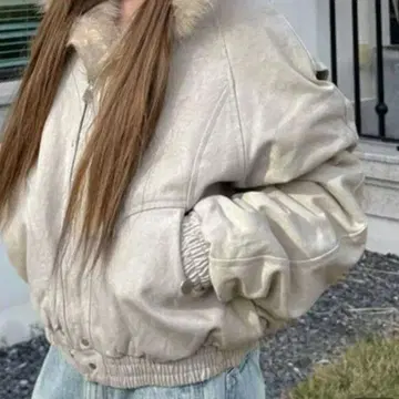 플리스 자켓 보아 자켓 베이지