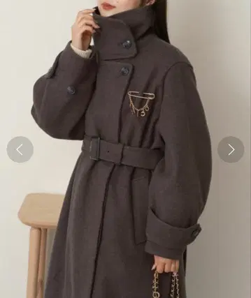 울 스탠드 2WAY 오버 롱 코트 스탠드 카라 코트