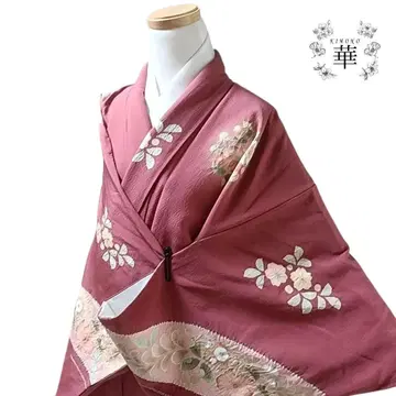 920 기모노 이중 기모노 기장 155 츠케사게 팥색 츠지가하나