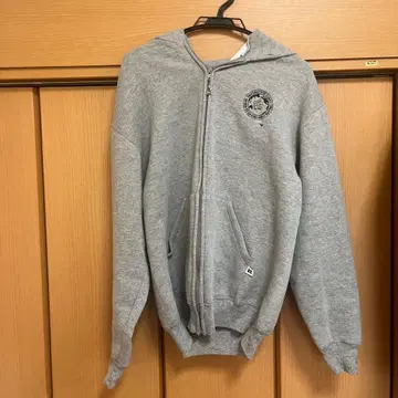 90s USA제 Russell 지퍼 후드티 M 그레이 속기모 YKK