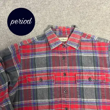 P2859 90s L.L.Bean 샤모아 아크로스 플란넬 플란넬 셔츠