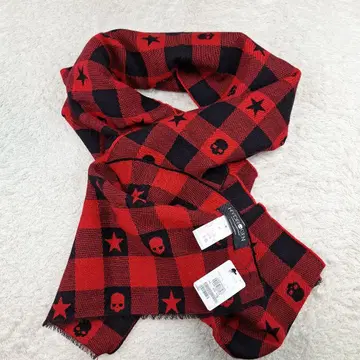 미사용 택 포함 HYDROGEN 하이드로겐 대형 머플러 울 체크