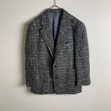 자켓 골든 트위드 체크 무늬 안감 크레이지 패턴 더블 포켓