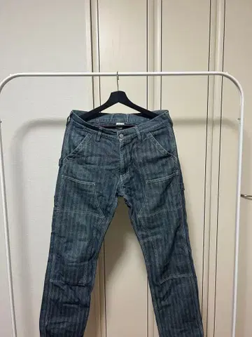 ELNEST 다크 블루 스트레이트 청바지