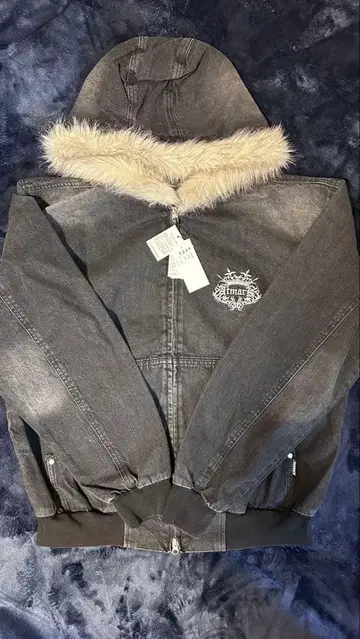 ATMARK 후드 부착 다크 그레이 자켓