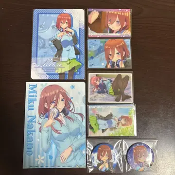 5등분의 신부 미쿠 미쿠 캔뱃지 카드 클리어 파일 미니 책받침