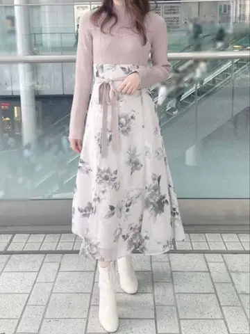 MERCURYDUO 머큐리 듀오 니트 원피스 꽃무늬 원피스