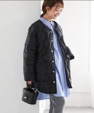 컨디션 최상 SLOBE IENA 리버서블 퀼팅 블루종 블랙