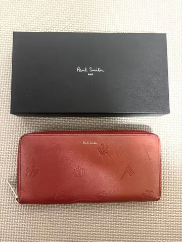 폴스미스 Paul Smith 장지갑 라운드 지퍼 레드 중고