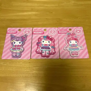 산리오 하라주쿠점 한정판 마그넷 3종 세트 키티 마이멜로디 쿠로미