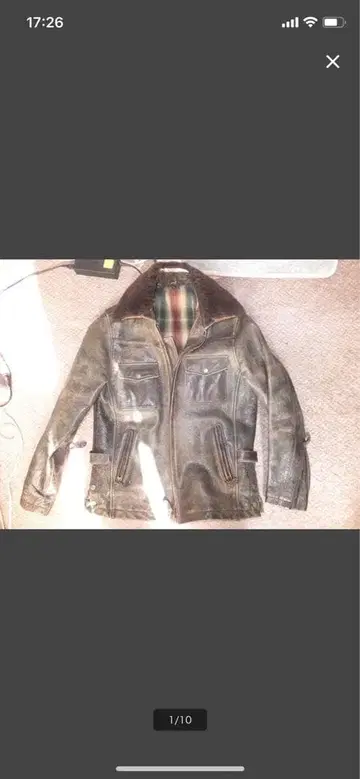 가죽 블랙 자켓 체크 안감