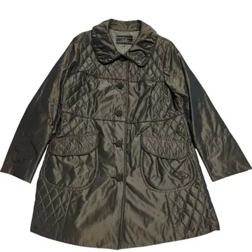 새상품급 Leilian 레리안 충전솜 퀼팅 코트 브라운 와펜