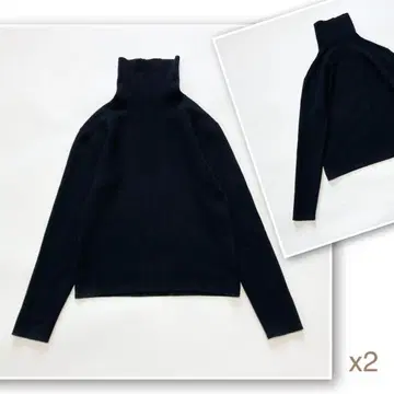( x2 ) 캐반 코튼 캐시미어 터틀넥 니트 사이즈 xs 블랙