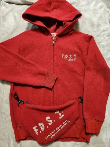 FDS 풀 집업 후드티 레드