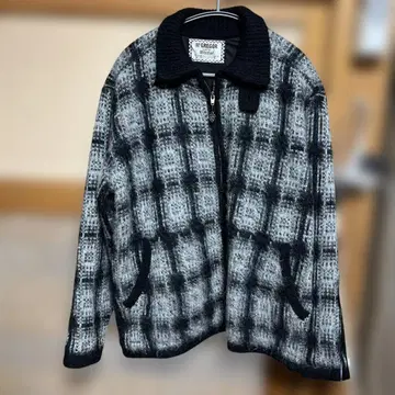 M'GREGOR 맥레거 프리크 스토어 체크 모헤어 자켓 블랙