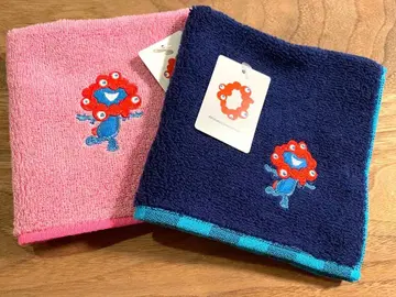 미야쿠미야쿠 자수 타월 손수건 2개 세트 핑크 네이비 체크 간사이 만박