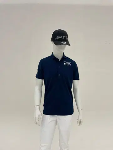 엘리트 그립 반팔 피케 셔츠 슬림핏 네이비 L 새상품