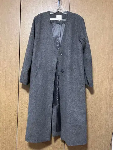 BEAMS HEART 그레이 롱 코트