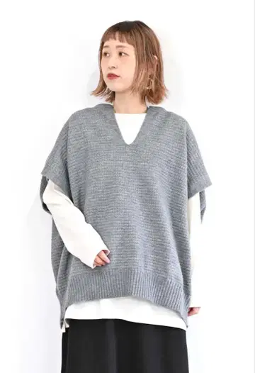 HEART MARKET 카노코 니트 키넥 베스트 그레이