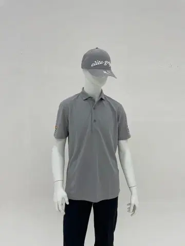 엘리트 그립 무지 반팔 피케 셔츠 그레이 L 새상품