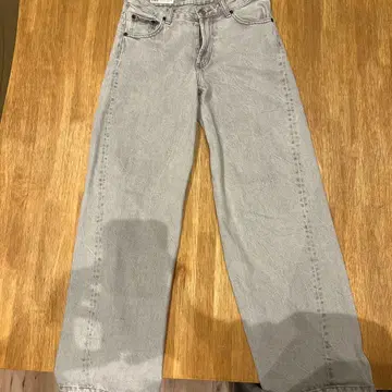 ZARA 그레이 하이웨스트 와이드 레그 데님