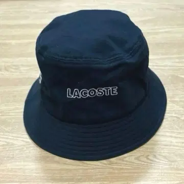LACOSTE 문자 로고 심플 버킷 햇 모자