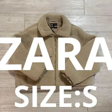 [ 자라 ] 컨디션 최상 여성용 보아 숏 기장 자켓 베이지 귀여운