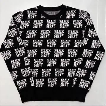 로고 프린트 블랙 니트 스웨터