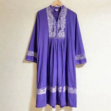 70s 80s 빈티지 인도 면 원피스