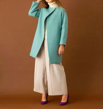 [새상품급] 유나이티드 도쿄 하이넥 코쿤 코트 민트 그린 1 S