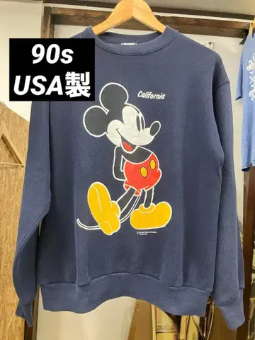 미키마우스 크루넥 맨투맨 네이비 USA제 Disney
