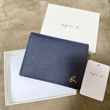 [ 미사용 새상품 ] agnes b. 네이비 접이식 지갑 아네스베